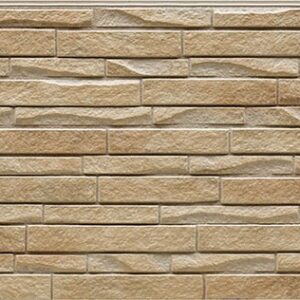 Panel de fachada FH4913U — Paneles de fachada KMEW con acabado de piedra, Marrón claro