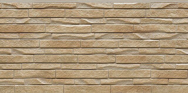 Panel de fachada FH4913U — Paneles de fachada KMEW con acabado de piedra, Marrón claro
