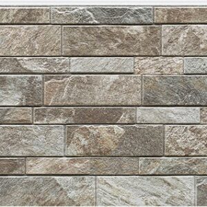 Panel de fachada FH7243A — Paneles de fachada KMEW con acabado de piedra, Marrón claro