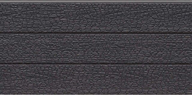 Panel de fachada HFH5481U — Paneles de fachada KMEW con acabado de madera, Gris oscuro
