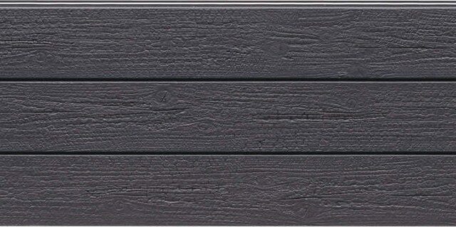 Panel de fachada HFH5491U — Paneles de fachada KMEW con acabado de madera, Gris oscuro