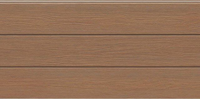 Panel de fachada HFH7453U — Paneles de fachada KMEW con acabado de madera, Marrón claro