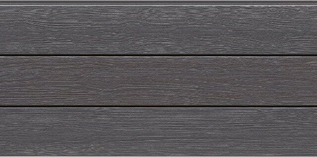 Panel de fachada HFH7458U — Paneles de fachada KMEW con acabado de madera, Gris oscuro